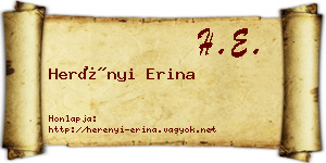 Herényi Erina névjegykártya